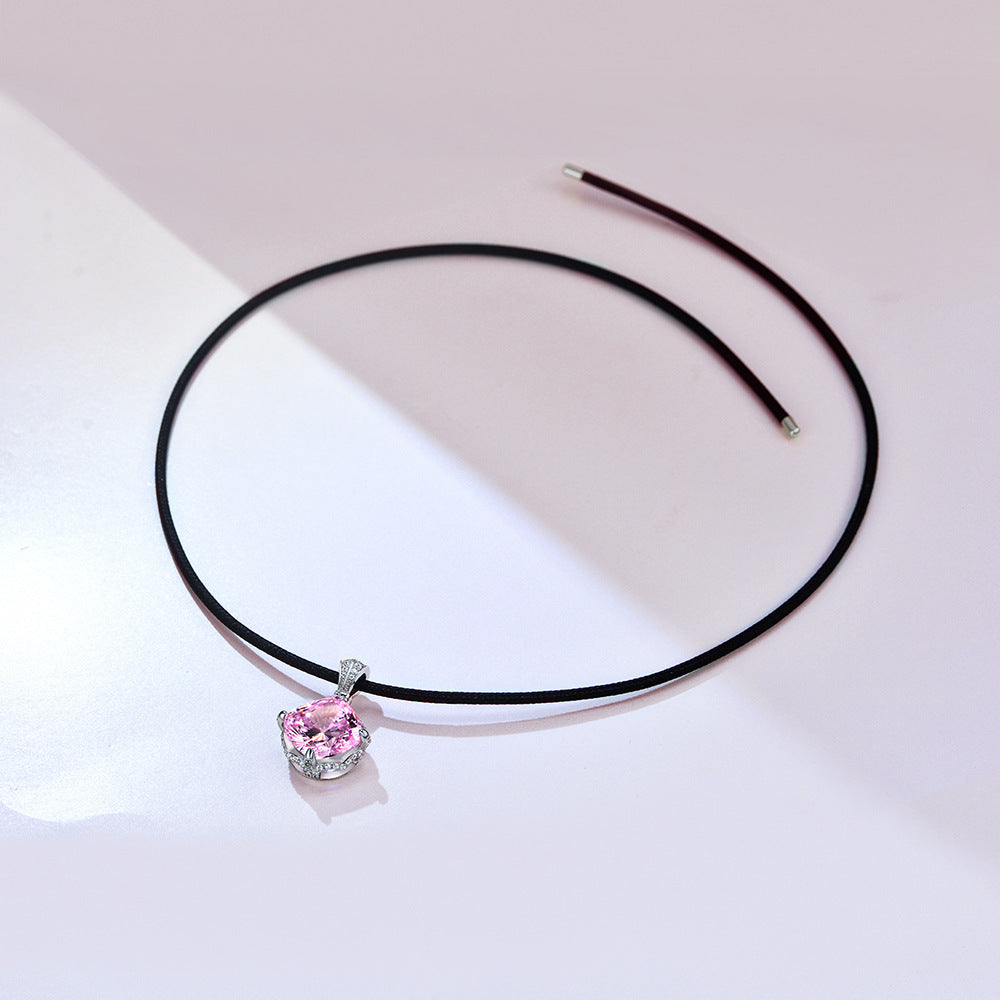 Blingrunway High Carbon Pink Diamond Pendant