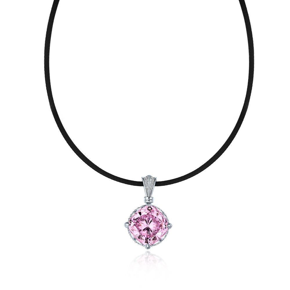 Blingrunway High Carbon Pink Diamond Pendant