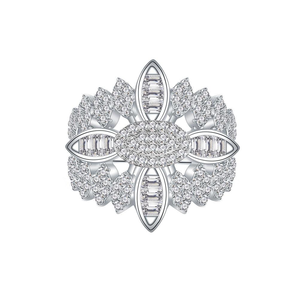 Cross Flower Handmade Series S925 Sterling Silver Ring-BlingRunway