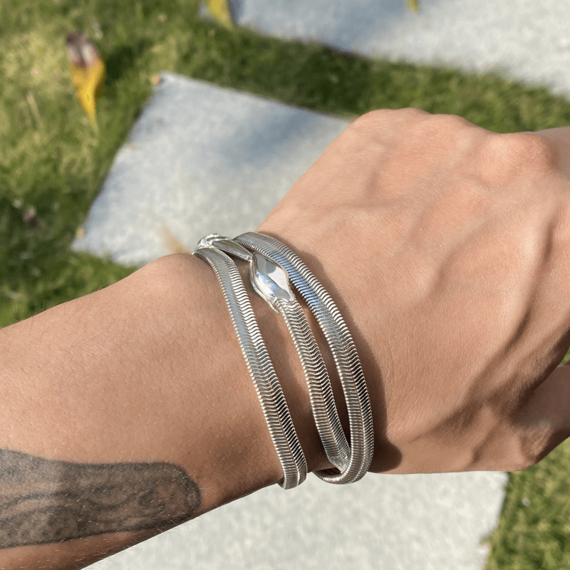Two-Wear "Silver Ouroboros" Snake Necklace