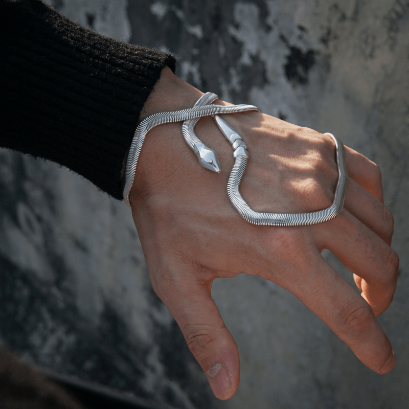 Two-Wear "Silver Ouroboros" Snake Necklace