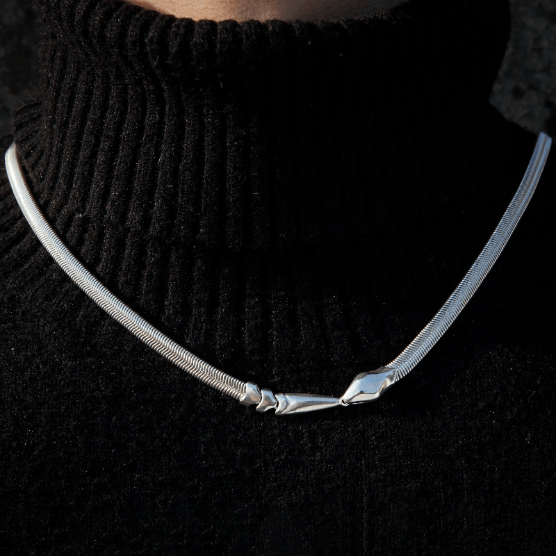 Two-Wear "Silver Ouroboros" Snake Necklace