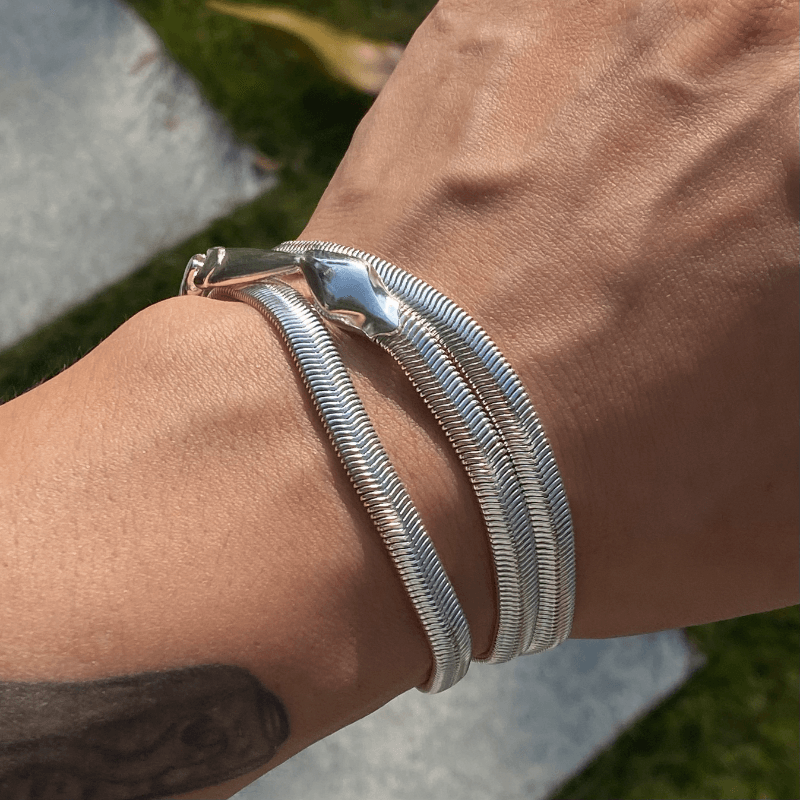 Two-Wear "Silver Ouroboros" Snake Necklace