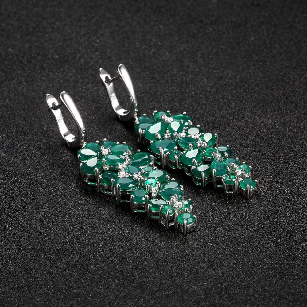 Floral Pendant Design S925 Sterling Silver Earrings