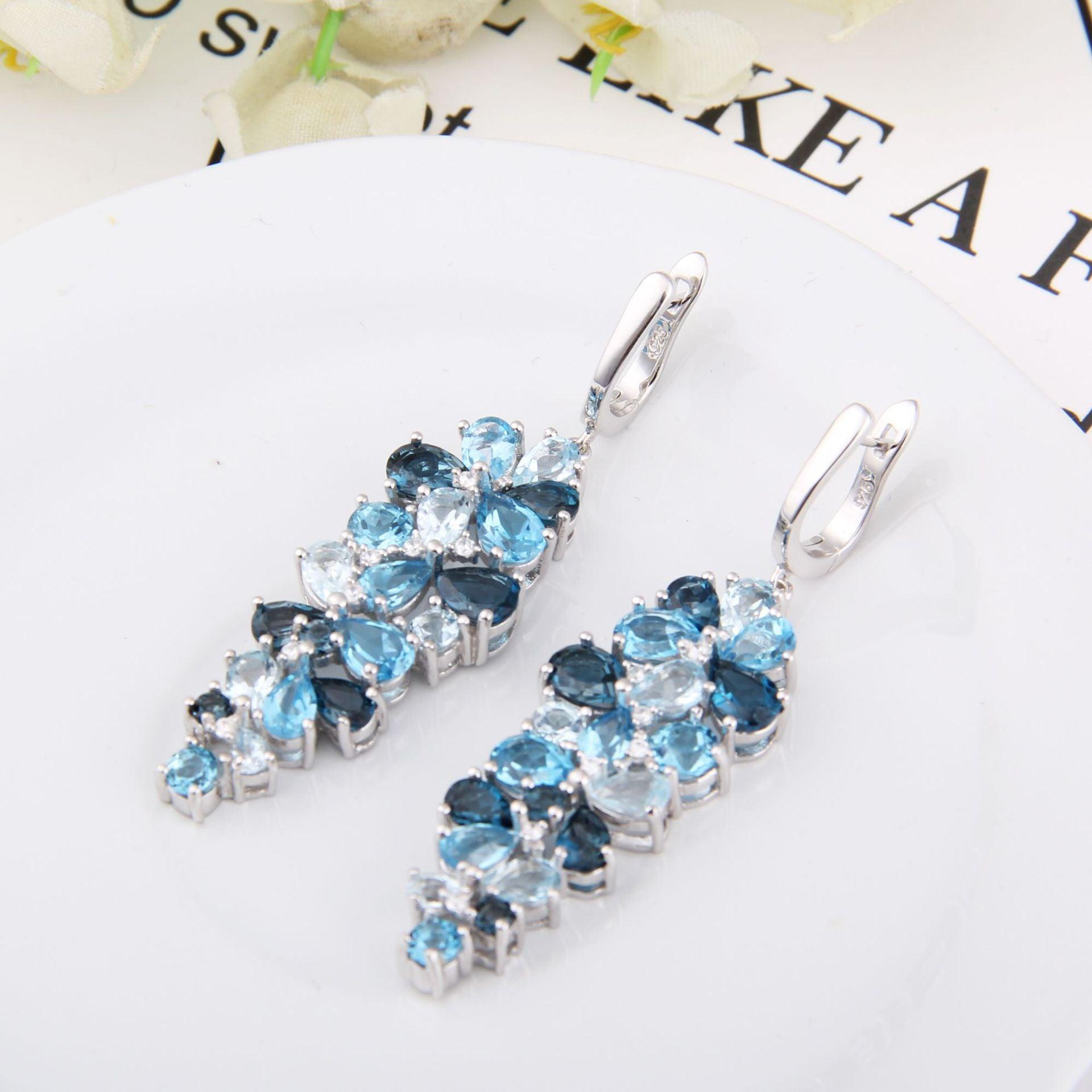 Floral Pendant Design S925 Sterling Silver Earrings