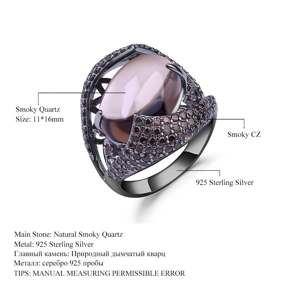 Luxury Inlaid Oval S925 Sterling Silver Ring-BlingRunway