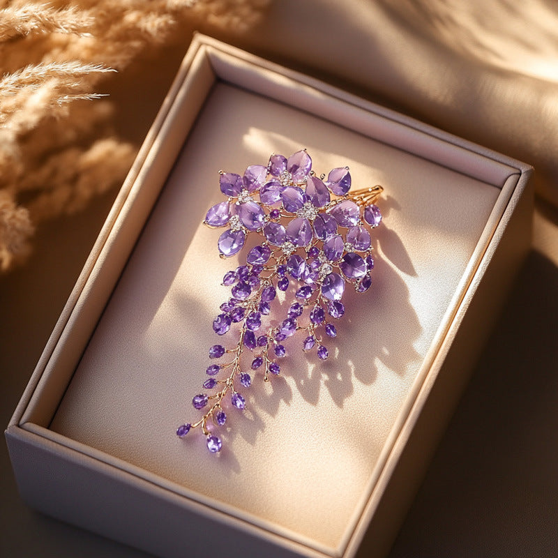 Blingrunway Amethyst Wisteria Brooch