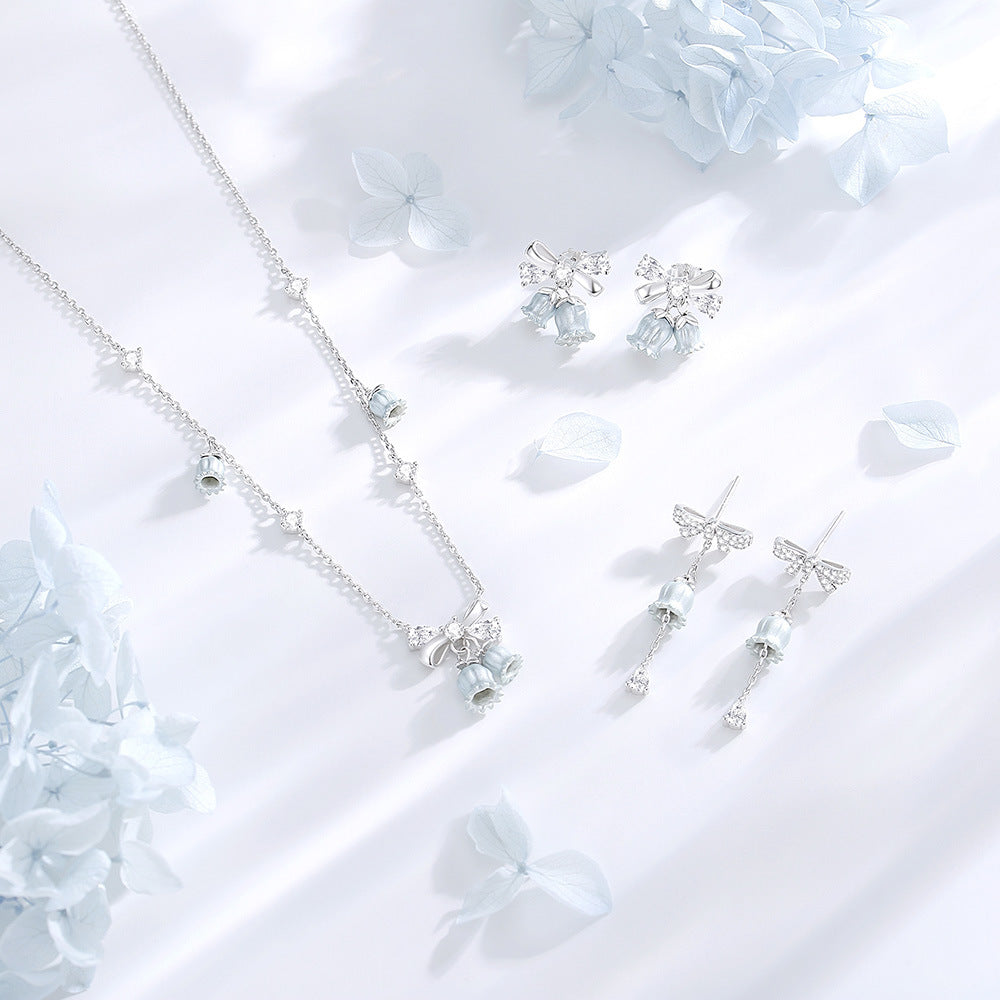 Aurora Series Bow and lily of the valley s925 necklace