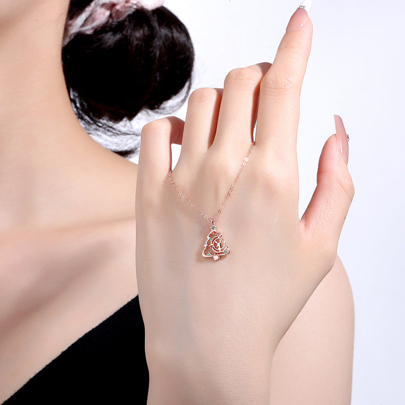 Blingrunway 925 sterling silver Christmas necklace