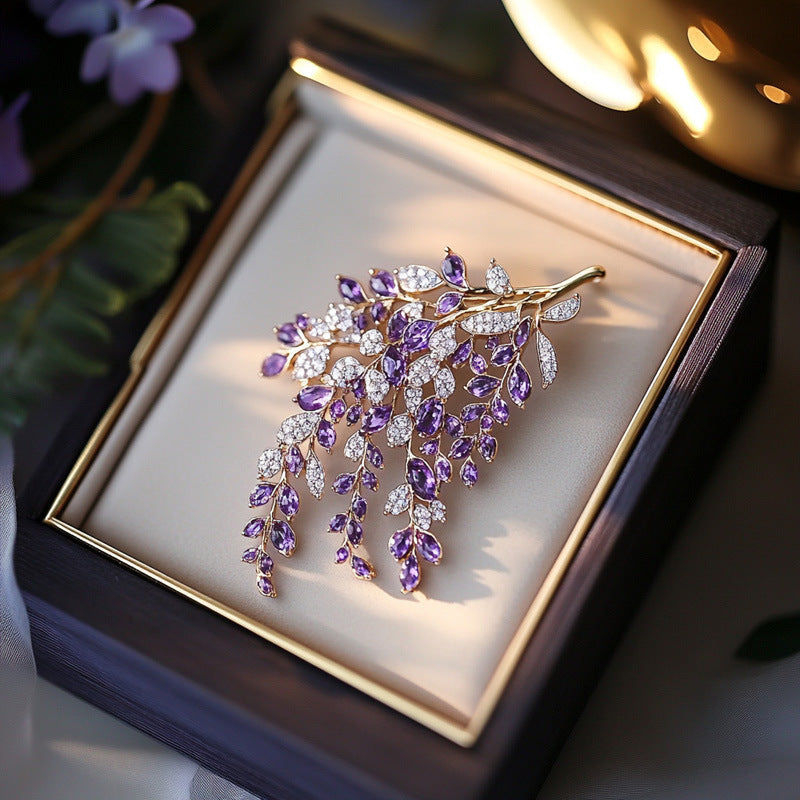 Blingrunway Amethyst Wisteria Brooch