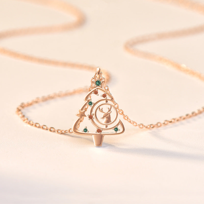 Blingrunway 925 sterling silver Christmas necklace