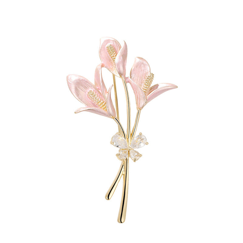 Blingrunway Enamel lily brooch