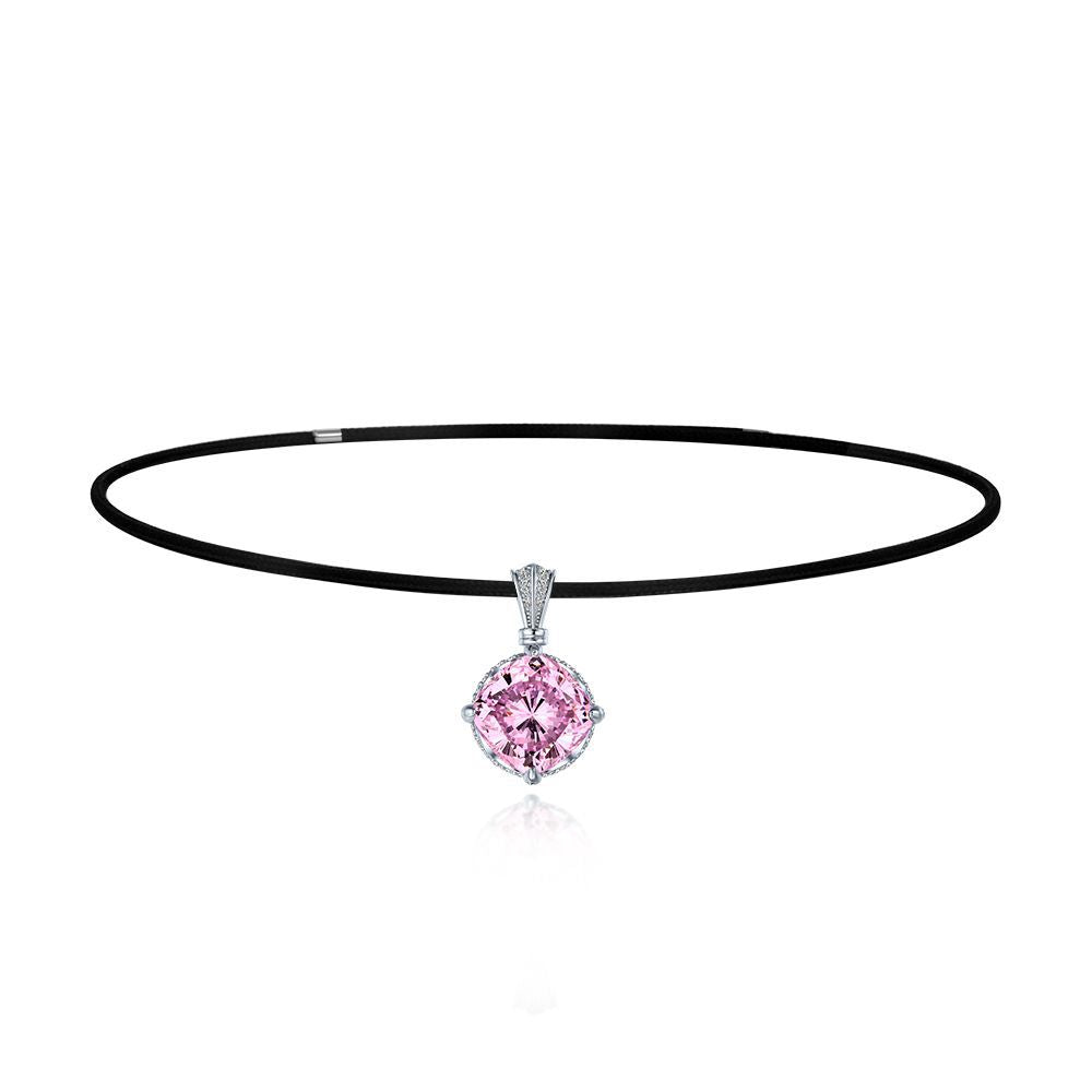 Blingrunway High Carbon Pink Diamond Pendant