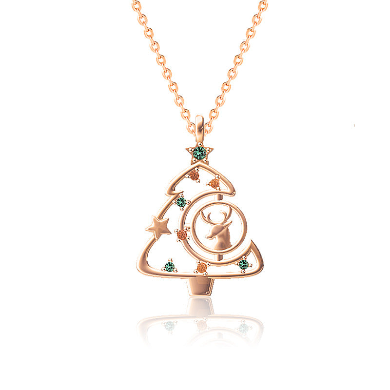 Blingrunway 925 sterling silver Christmas necklace