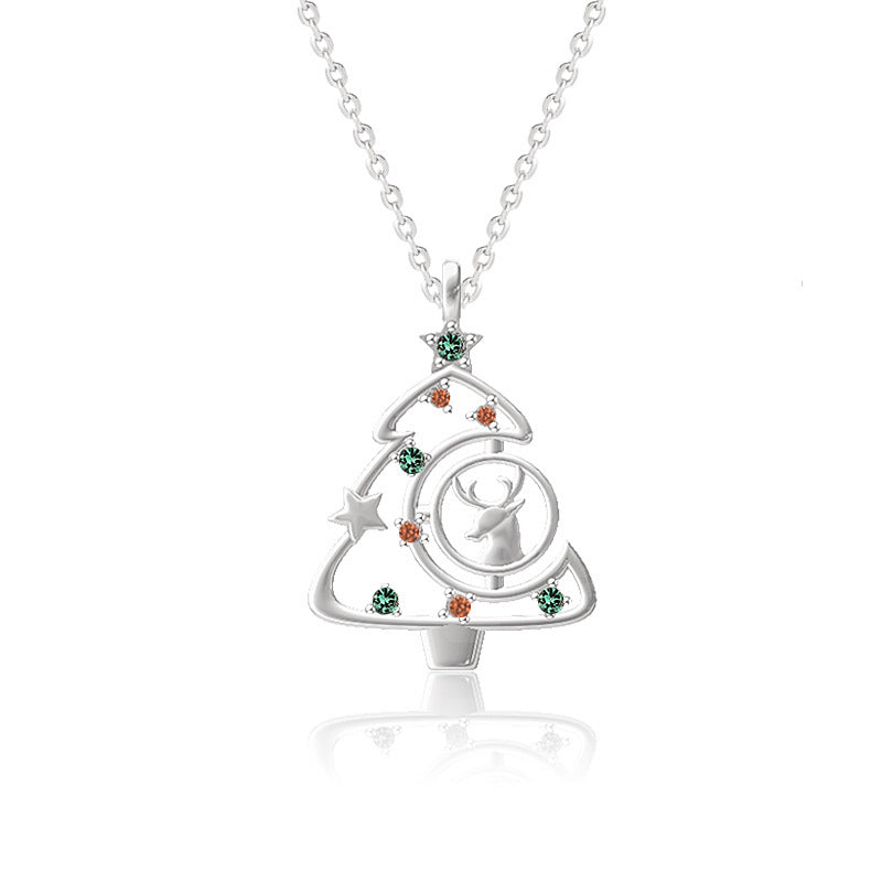 Blingrunway 925 sterling silver Christmas necklace