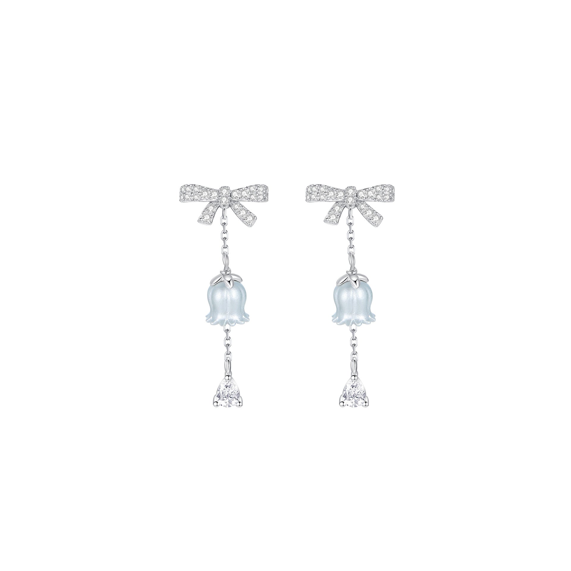 Aurora Series Bow and lily of the valley s925 necklace