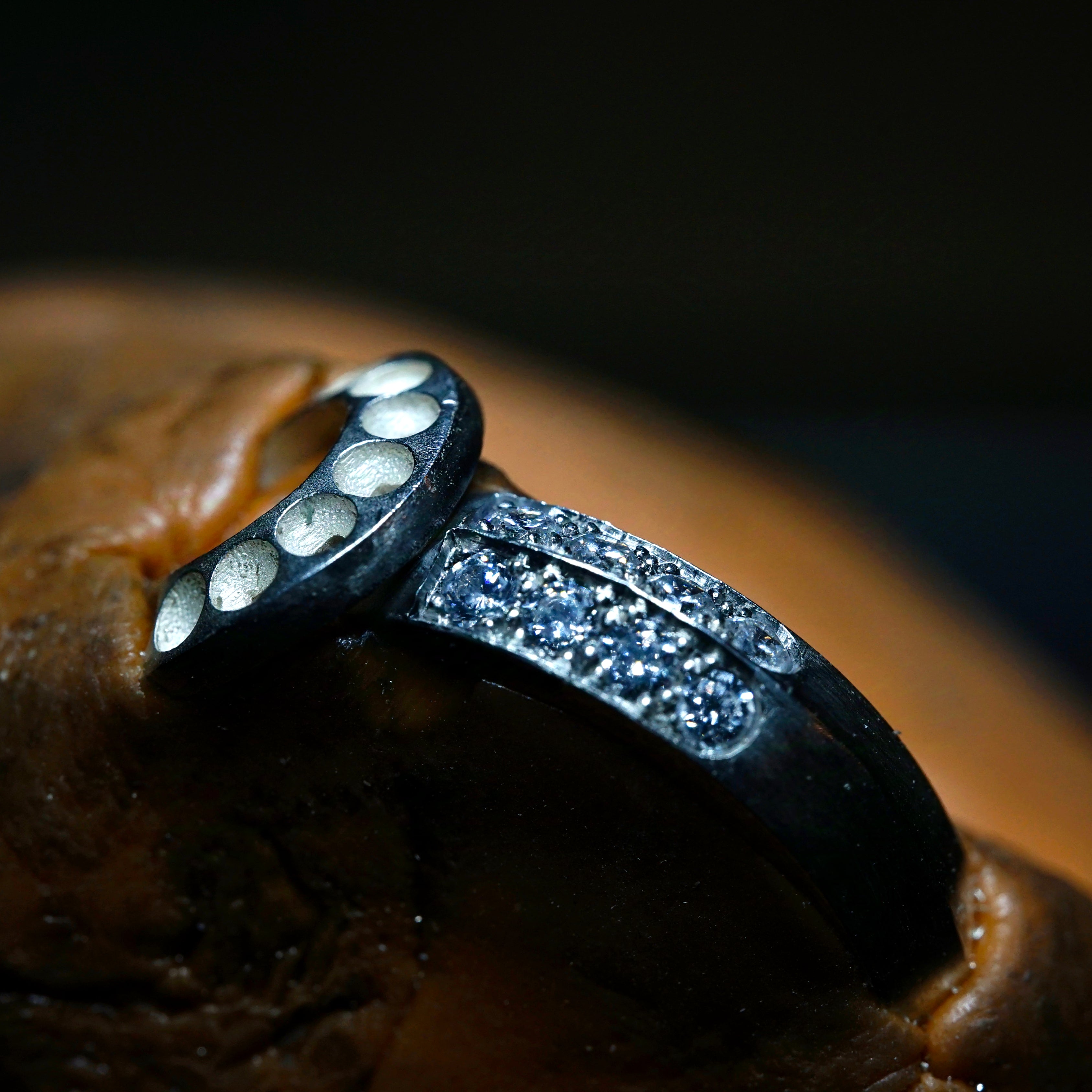 Blingrunway Chinese Pan Button Platinum Diamond Engagement Ring