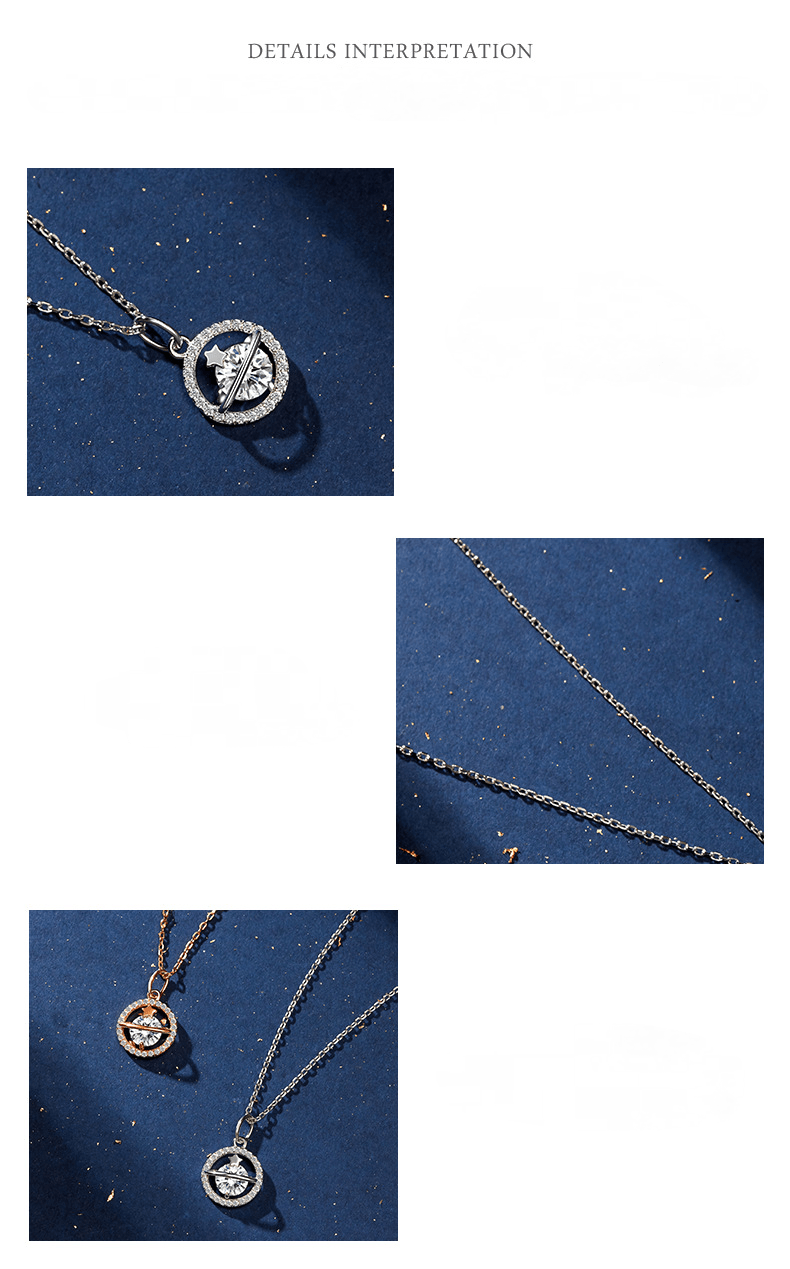 Planet Pendant S925 Sterling Silver Necklace