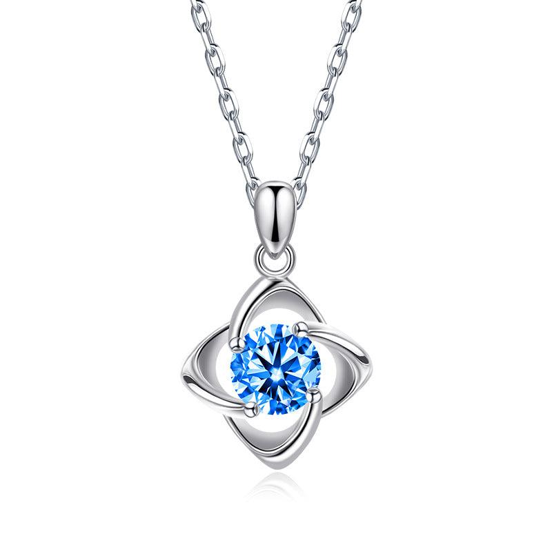 S925 sterling silver heartbeat series four-leaf clover necklace-BlingRunway