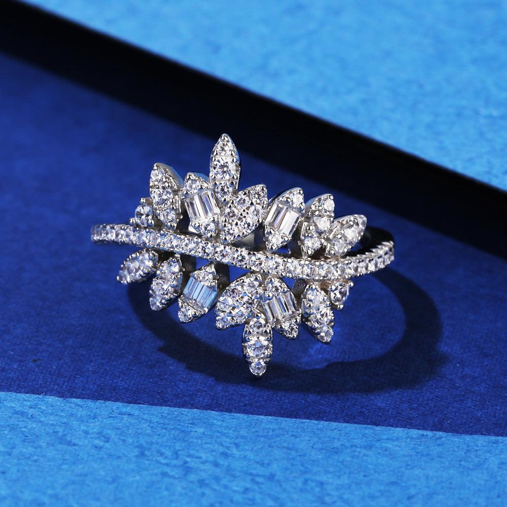 Willow Leaf Handmade Series S925 Sterling Silver Ring-BlingRunway