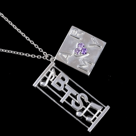 BTS×ARMY fans purple love S925 sterling silver natural amethyst neckla