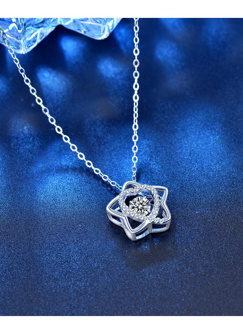 Heartbeat Series Pentagram Pendant S925 Sterling Silver Necklace