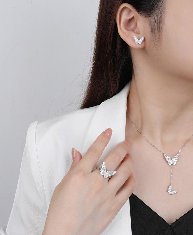 Peg-set Butterfly Handmade Collection S925 Sterling Silver Ring