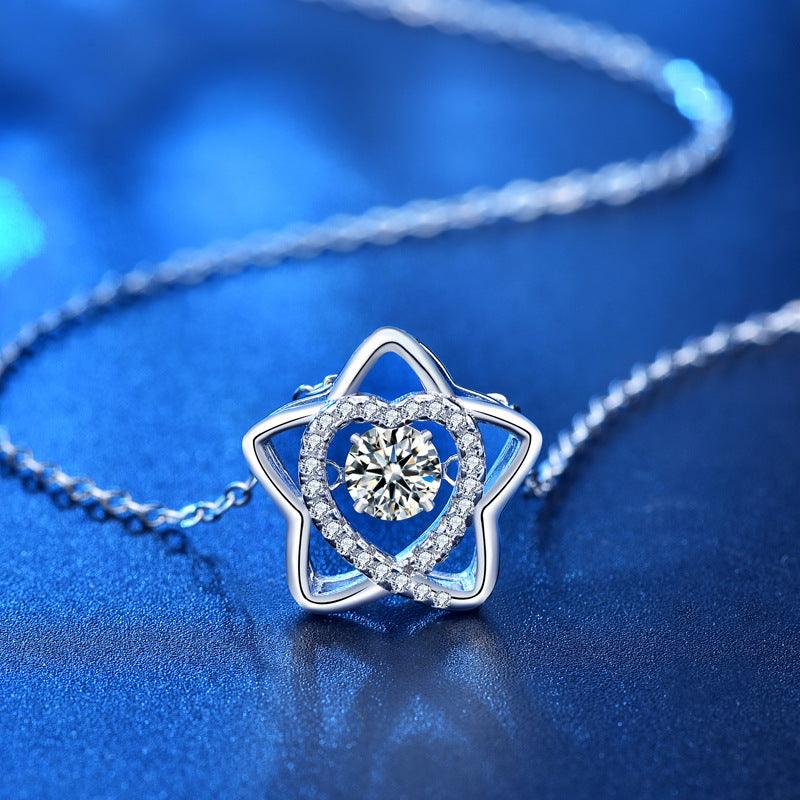 Heartbeat Series Pentagram Pendant S925 Sterling Silver Necklace