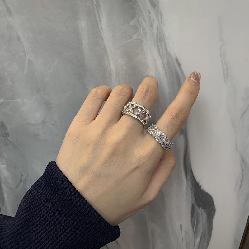 Zircon Butterfly Handmade S925 Sterling Silver Ring-BlingRunway