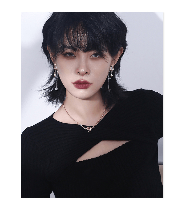 Heart Four-pointed Star Layered Fashion Necklace