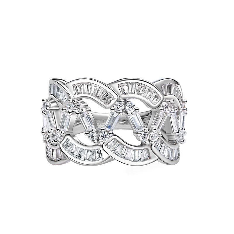 Wave Pattern Handmade Series S925 Sterling Silver Ring-BlingRunway