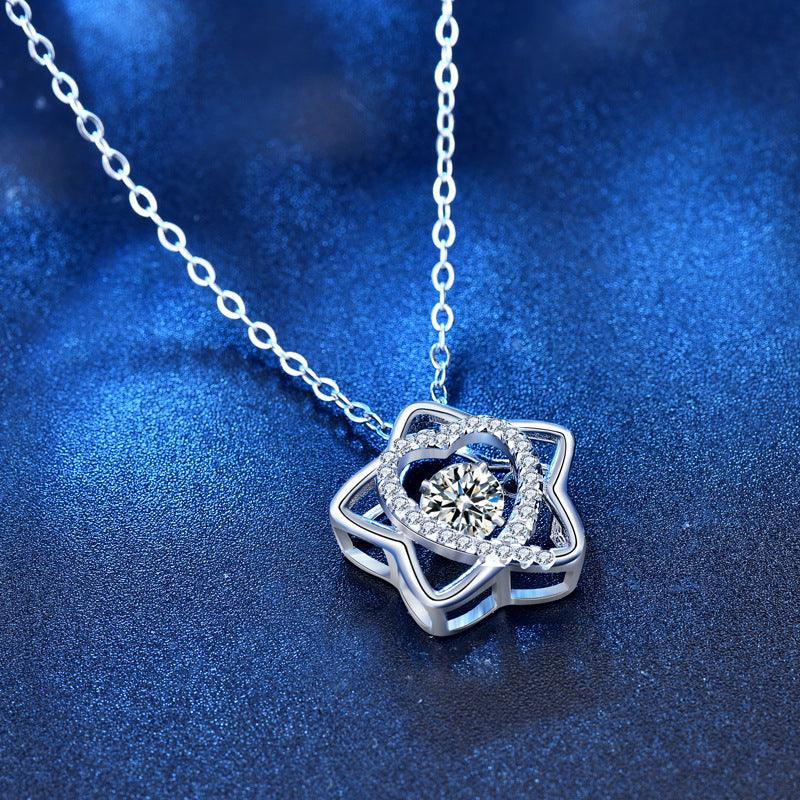 Heartbeat Series Pentagram Pendant S925 Sterling Silver Necklace