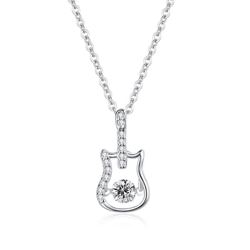 Suspended Series Zircon Guitar Necklace-BlingRunway