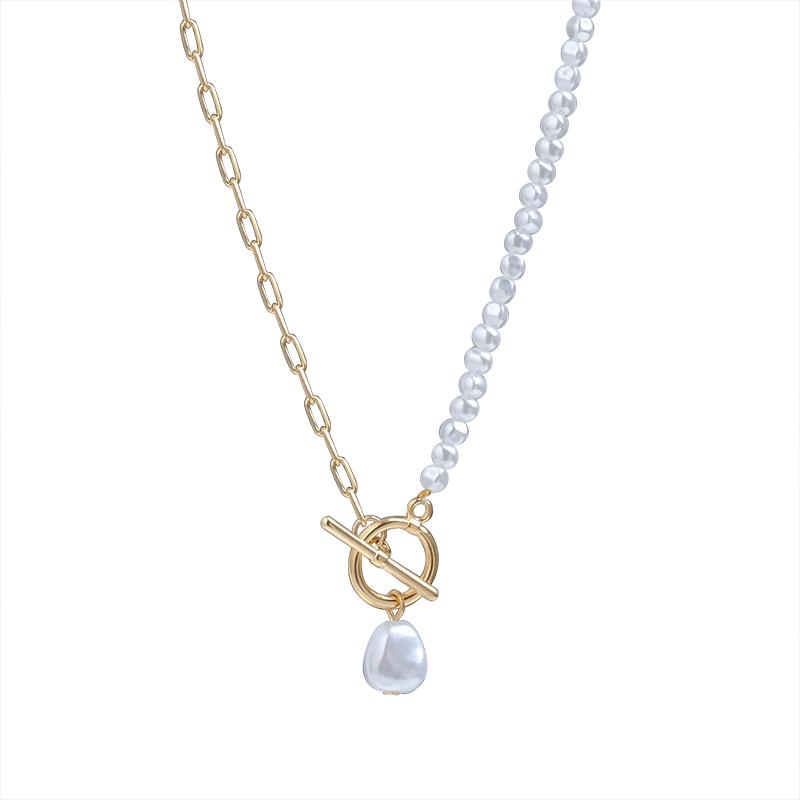 Classic Irregular Half Pearl Half Strand Freshwater Pearl Necklace