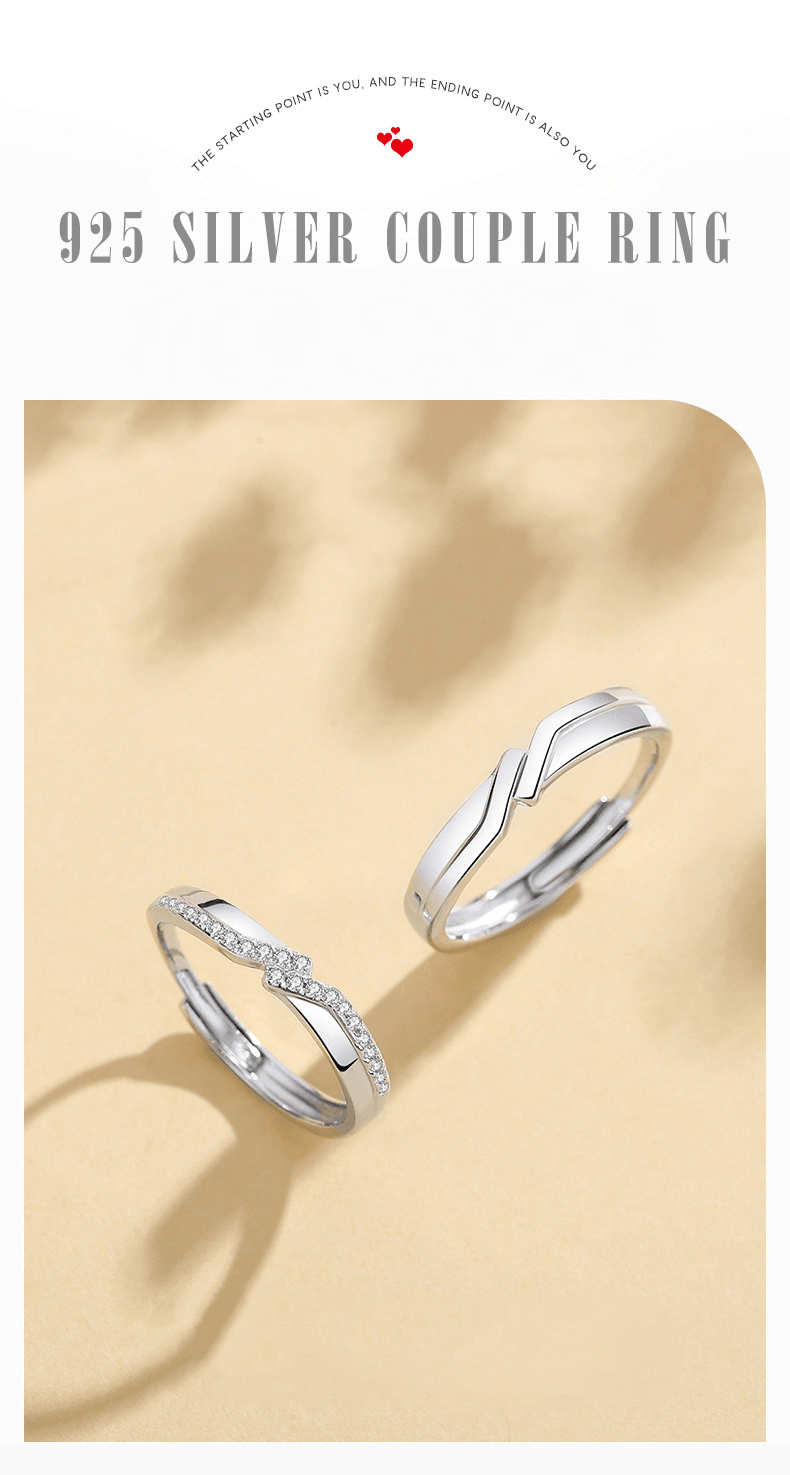 Promise S925 Sterling Silver Couple Ring