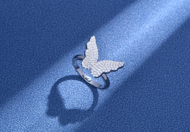 Peg-set Butterfly Handmade Collection S925 Sterling Silver Ring