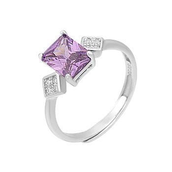 Square Coloured Stone Handmade Silver Ring-BlingRunway