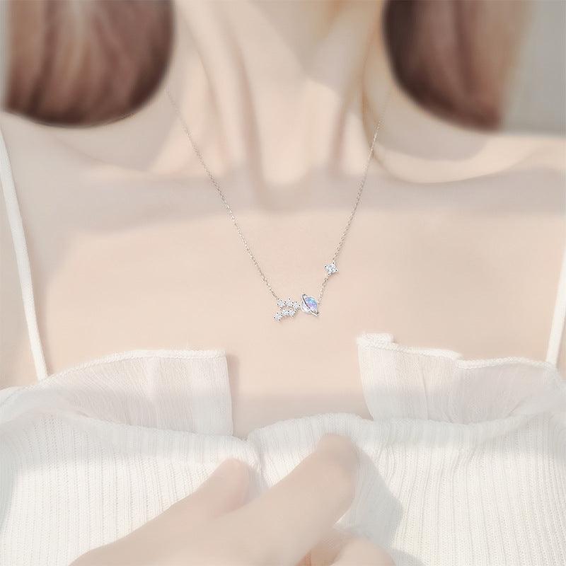 Aurora Series Planet Pendant S925 Sterling Silver Necklace-BlingRunway