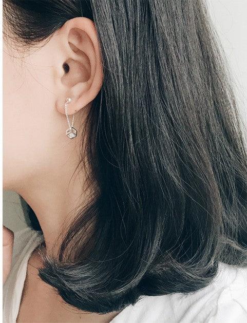 Bling Runway square geometric earrings zircon earrings fashion jewelry