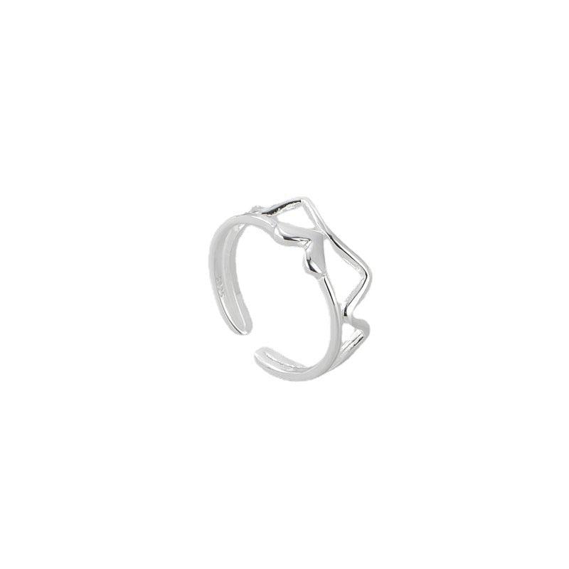 Heart Wave S925 Sterling Silver Ring-BlingRunway