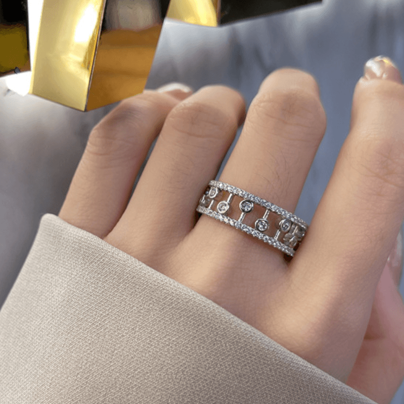 Waterdrop Openwork S925 Sterling Silver Ring-BlingRunway