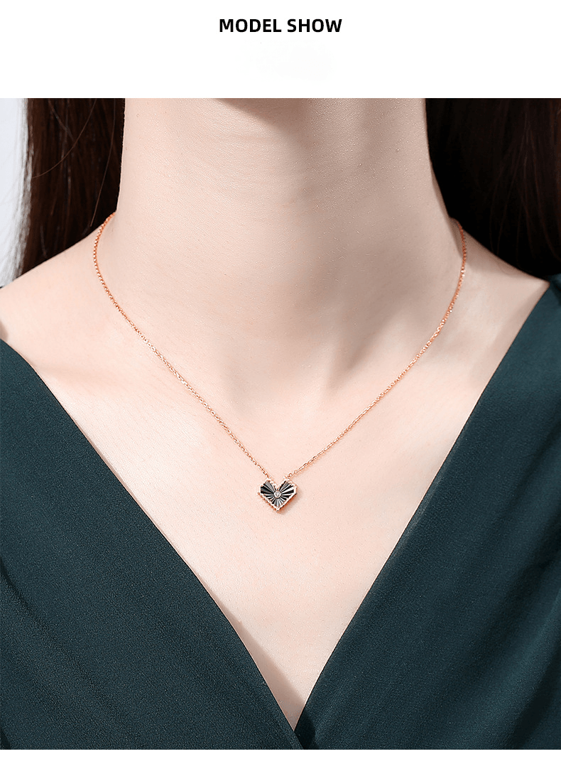 Mosaic Heart Pendant S925 Sterling Silver Necklace