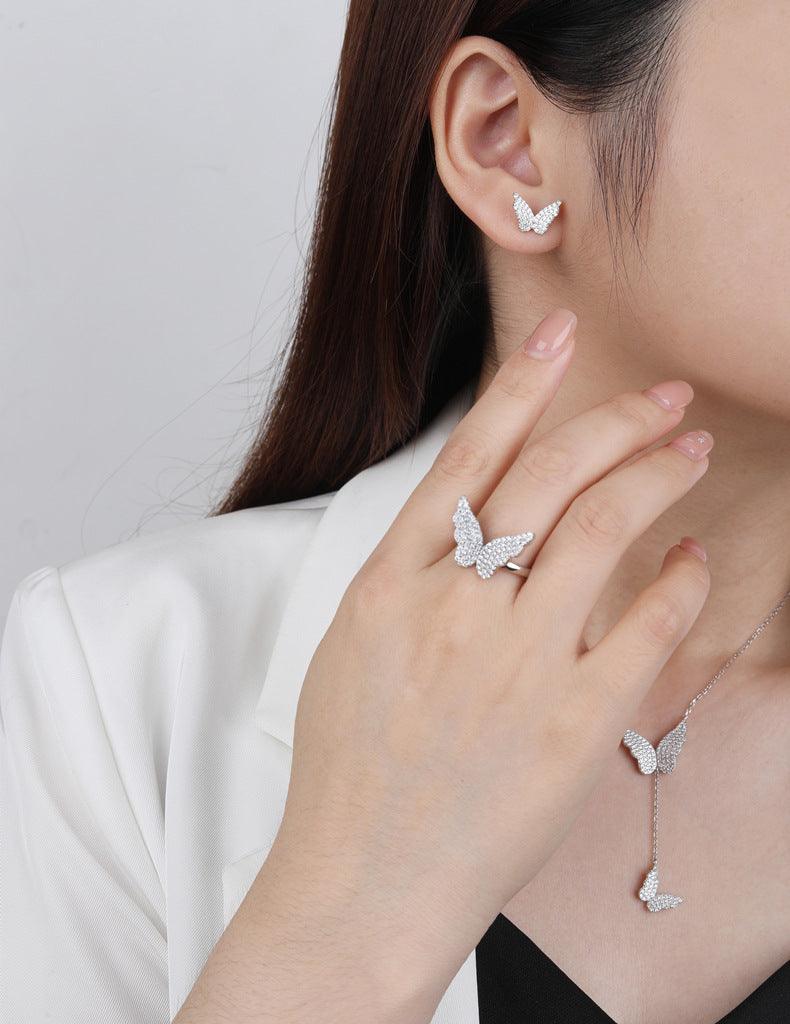 Peg-set Butterfly Handmade Collection S925 Sterling Silver Ring