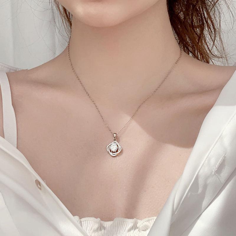 Rose Pendant S925 Sterling Silver Necklace