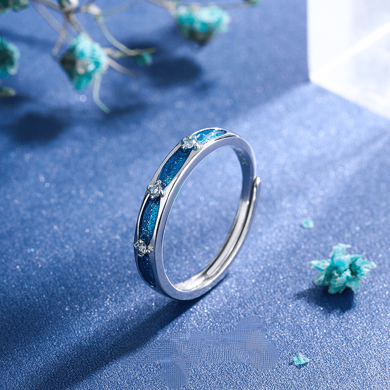 Crossing the Love River Handmade Series S925 Sterling Silver Couple Ring