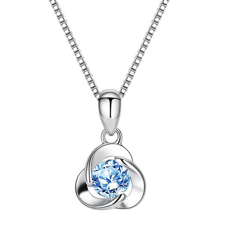 S925 sterling silver necklace ins small clover heartbeat necklace-BlingRunway