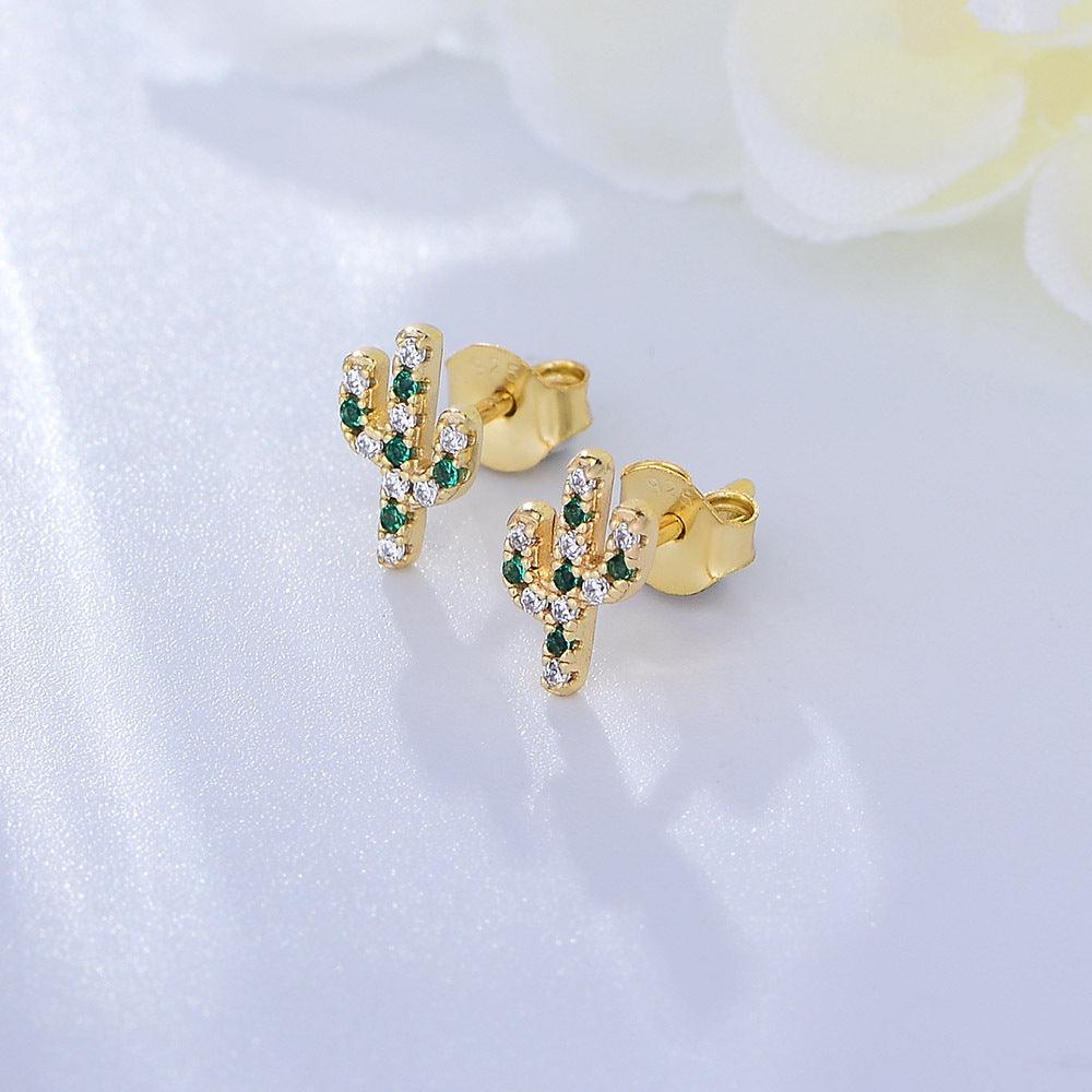 Cactus Handmade Series S925 Sterling Silver cactus earrings