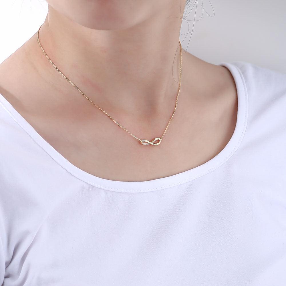 Classic Sparkling Mobius Ring Handmade Series S925 Sterling Silver Necklace