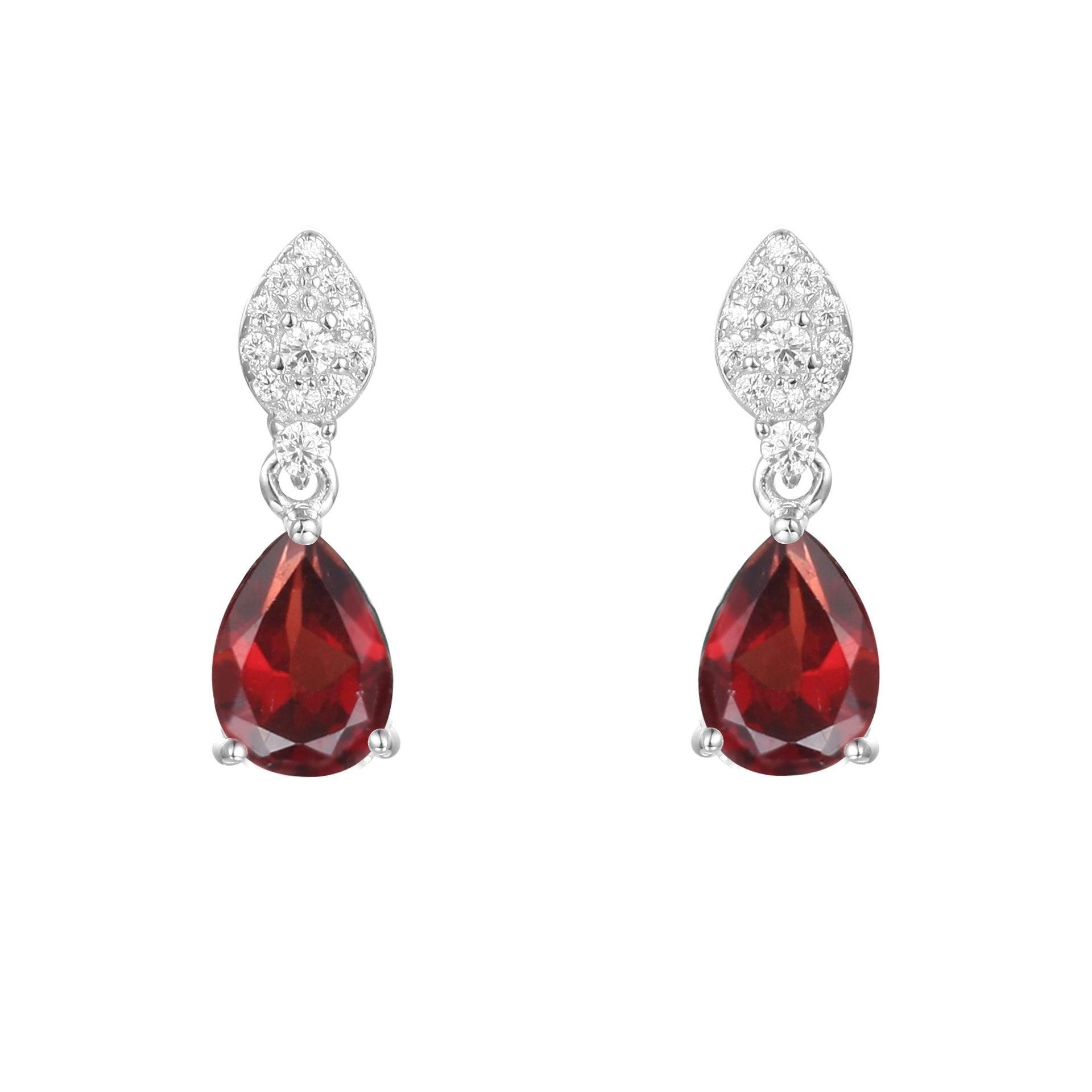 Purple Drop-shaped S925 Sterling Silver Amethyst Earrings