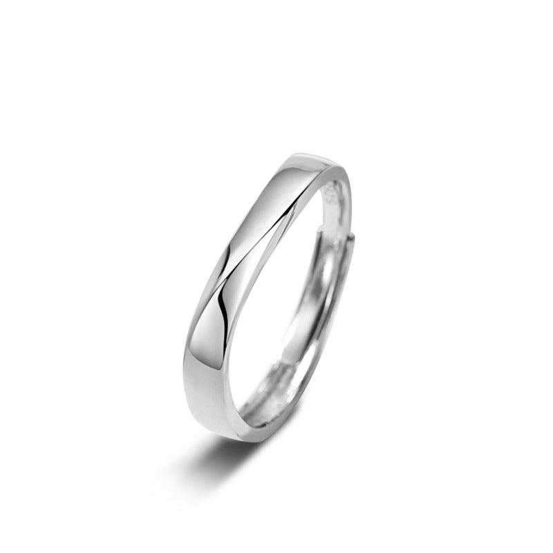 Dark Blue Love Letter S925 Sterling Silver Couple Ring